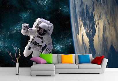 fototapeta Malý krok pre človeka, veľký skok pre ľudstvo, vesmír kozmonaut cosmos planeta zem
